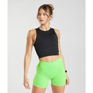 Gymshark Sweat Seamless Midi Tank Size Medium Black Top Gym Yoga Activewear